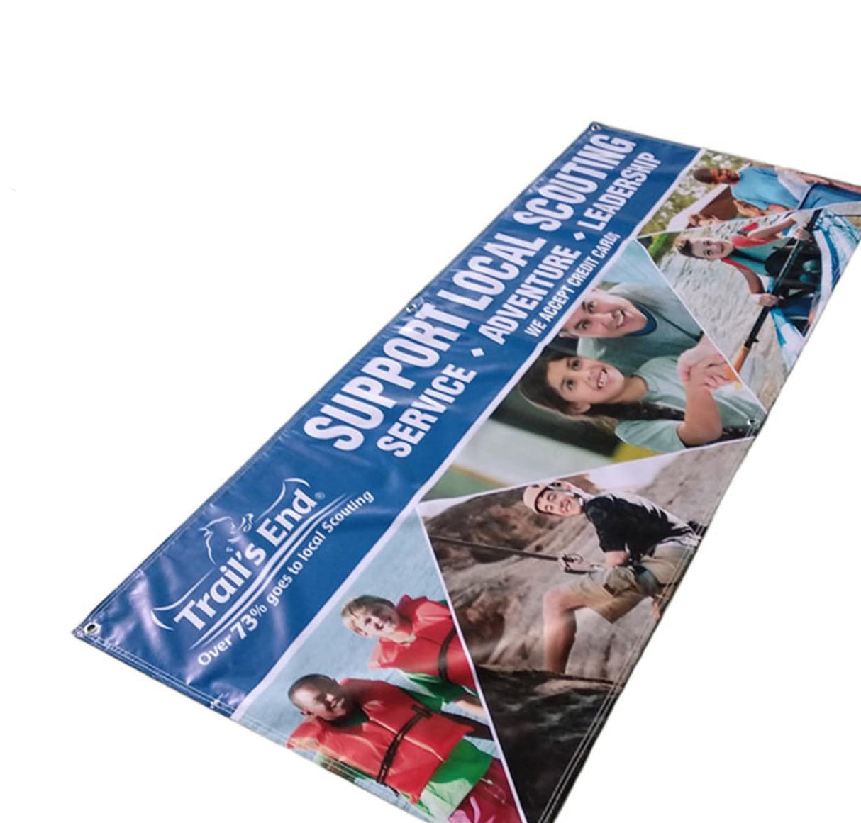 Pancarta de vinilo de PVC personalizada con ojales