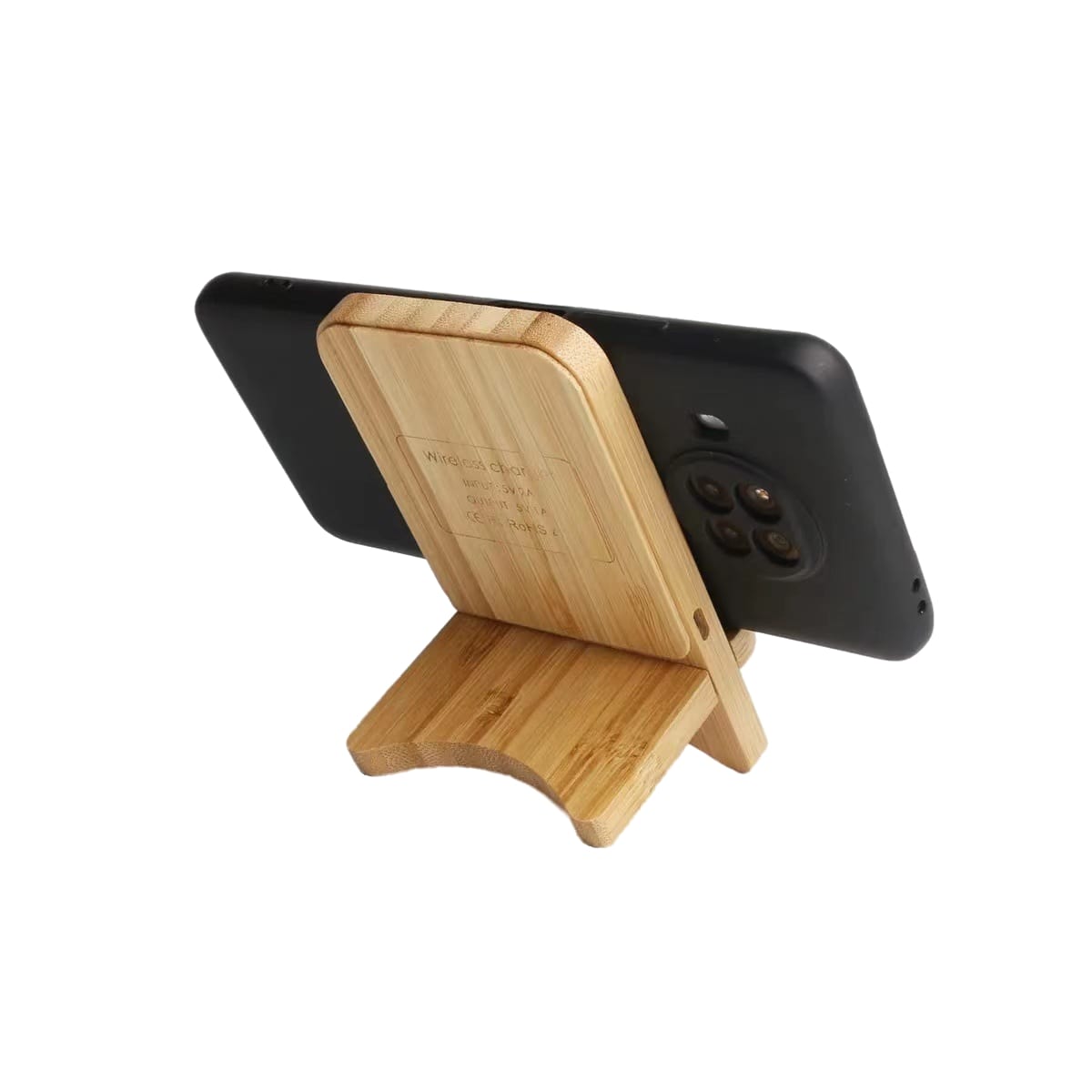 Chargeur et support sans fil en bambou 15 W