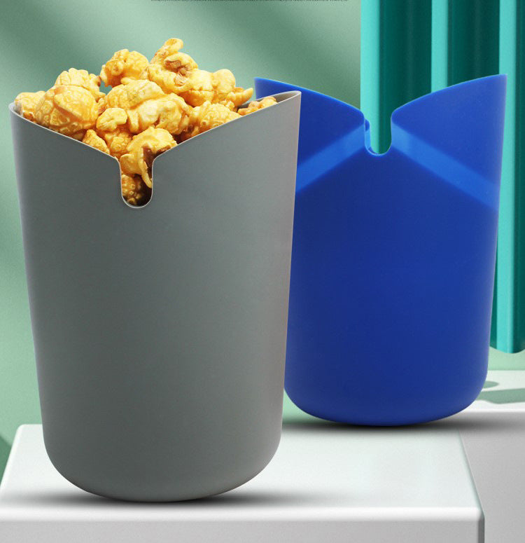 Seau à pop-corn pliable en silicone