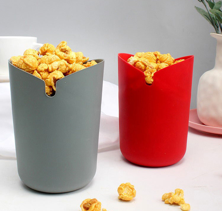 Seau à pop-corn pliable en silicone
