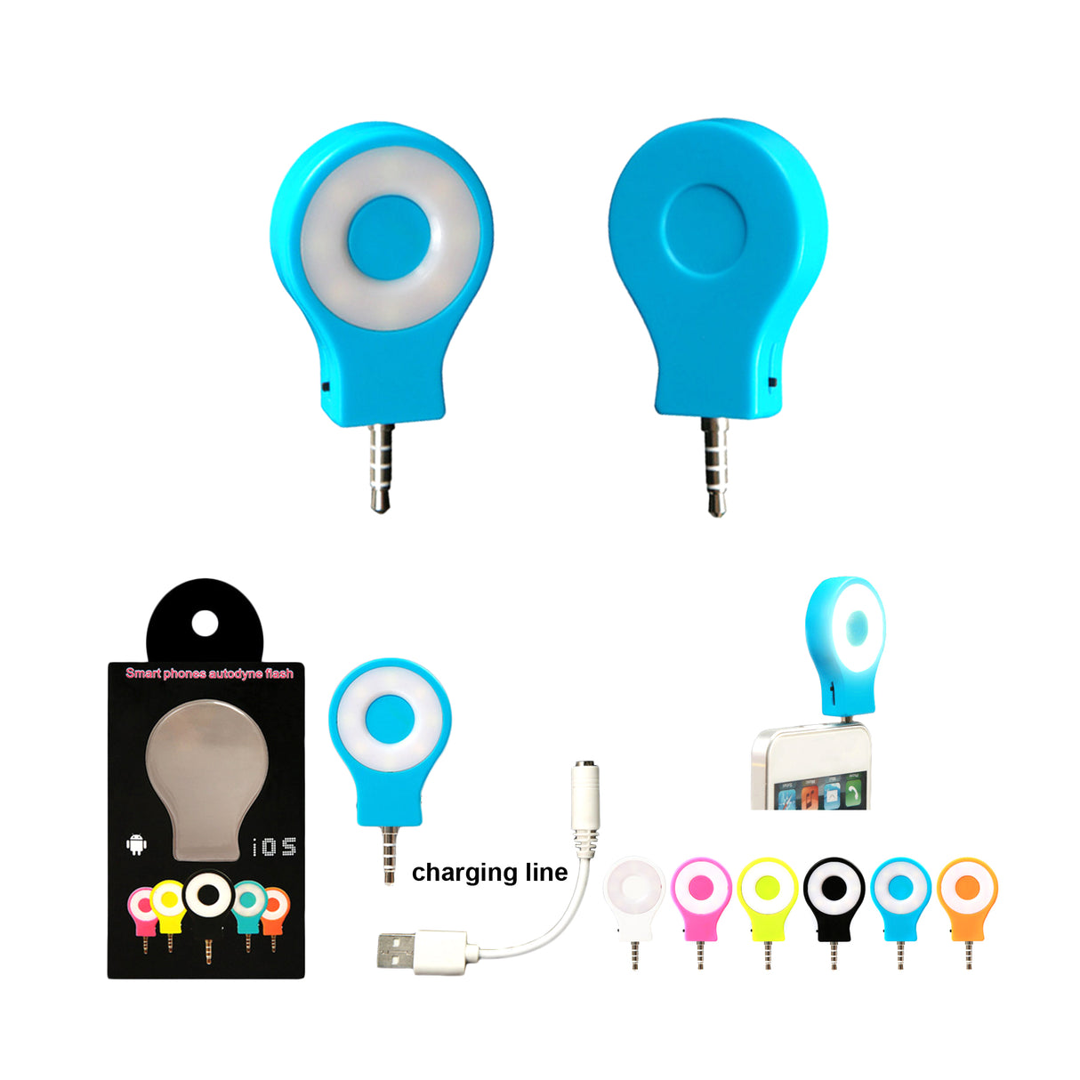 Luz de relleno portátil para selfies con 8 LED para teléfonos