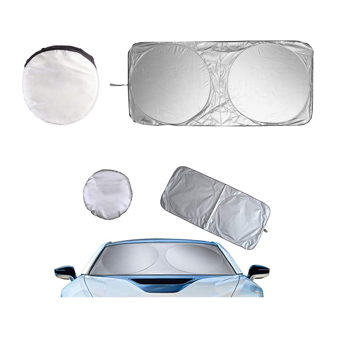 Car Sun Shade With A Pouch
