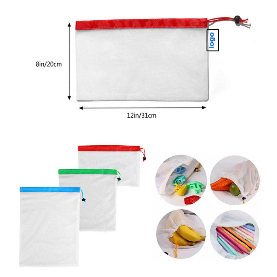 Pequeñas bolsas de malla reutilizables para almacenamiento