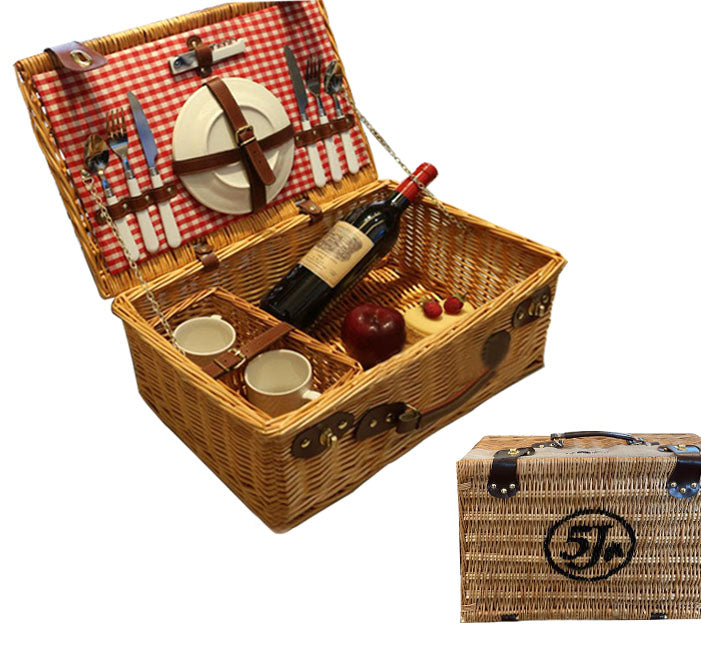 Panier de pique-nique en rotin tressé à la main - Par bateau