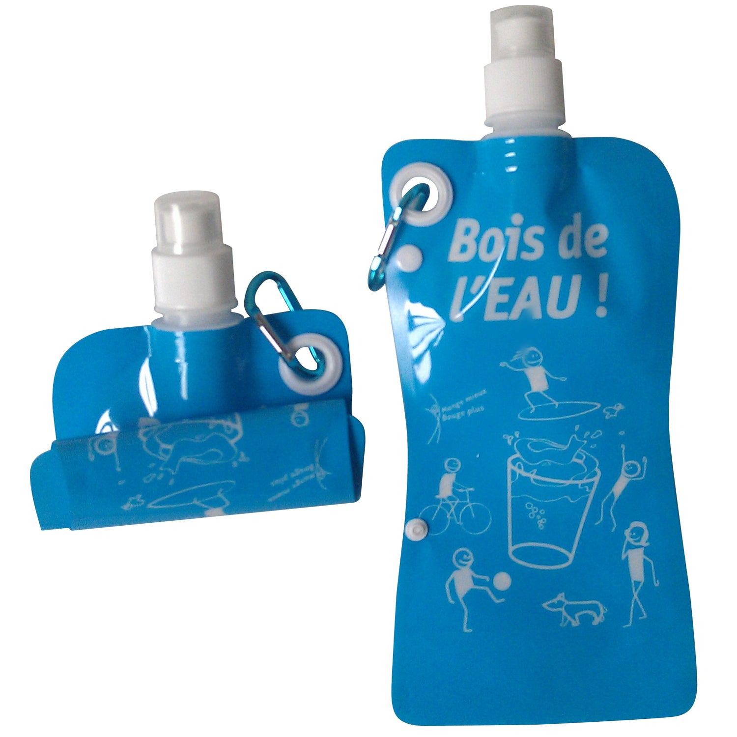 Botella de agua plegable portátil