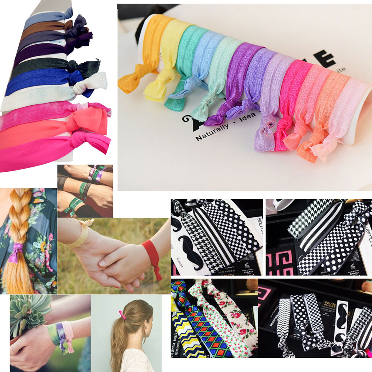 Bracelet imprimé avec serre-tête et attaches pour queue de cheval