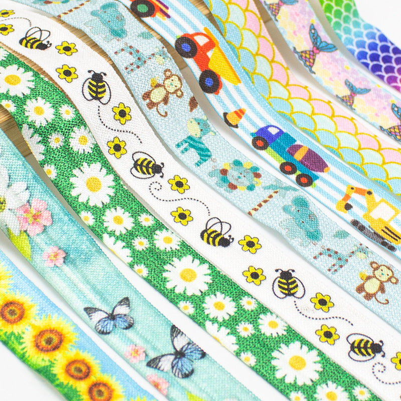 Bracelet imprimé avec serre-tête et attaches pour queue de cheval