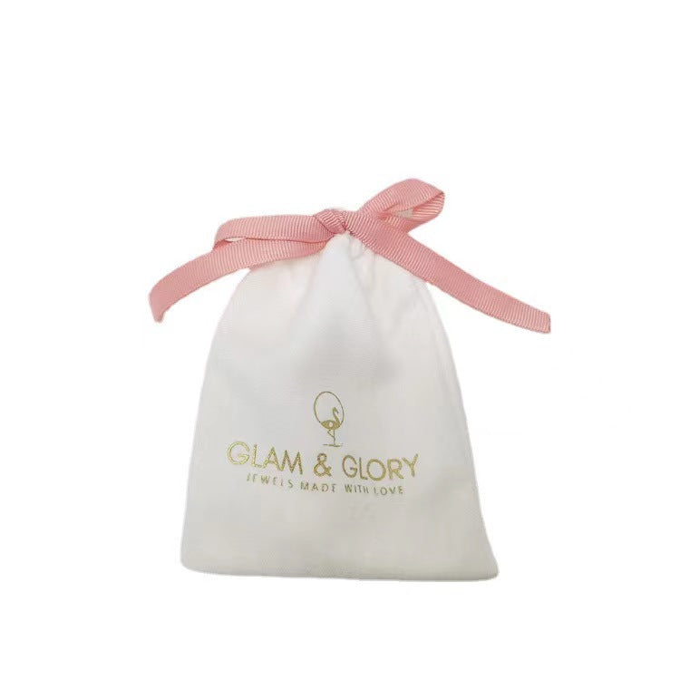 Bolsas de terciopelo suave para joyería con decoración de cinta