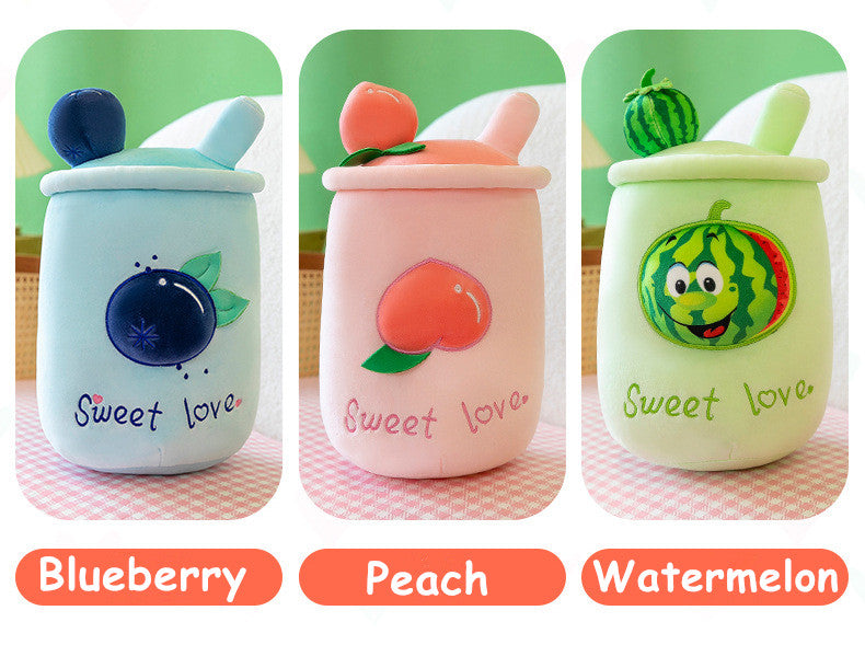 Fruit Cup Shape Plush Toy Pillow Decor