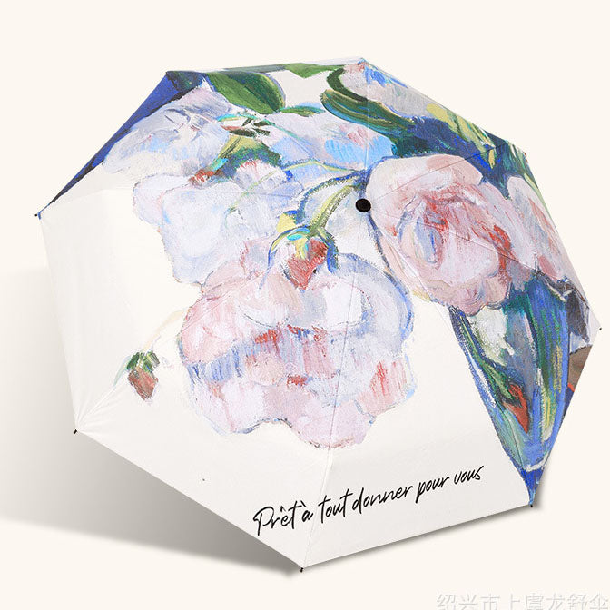 Parapluie pliable imprimé doré pleine grandeur