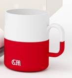 White And Red Two Tone Ceramic Mug