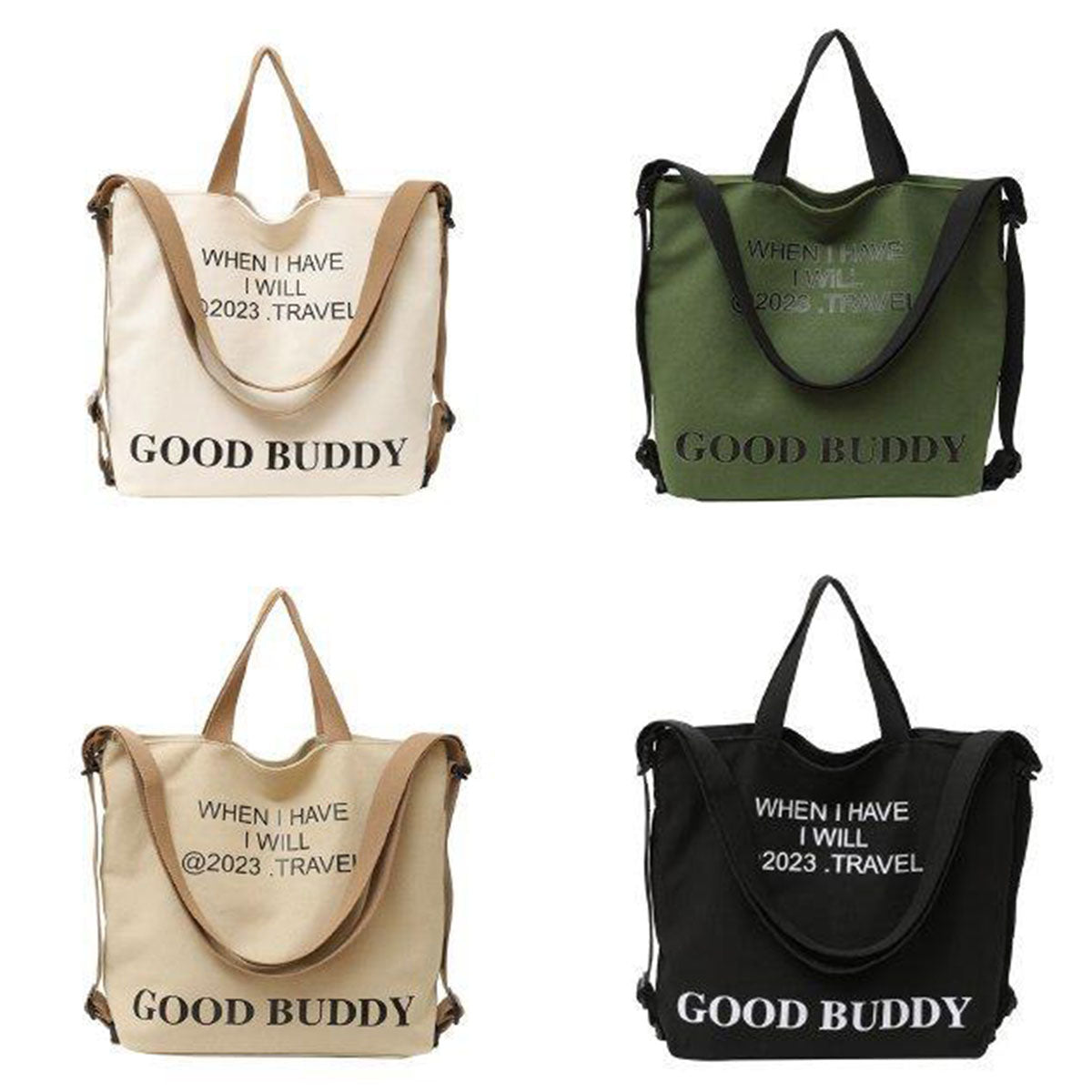 Canvas Backpack Hand Bag And Shoulder Bag