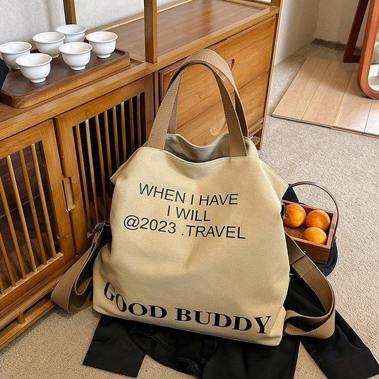 Canvas Backpack Hand Bag And Shoulder Bag