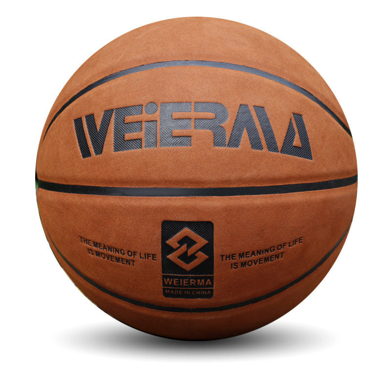 Balón de baloncesto de cuero para adultos, grabado en relieve