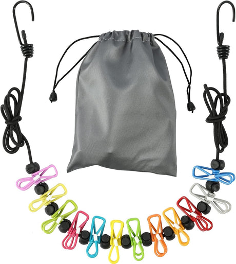 Outdoor Clothesline 12clips And Pouch Set