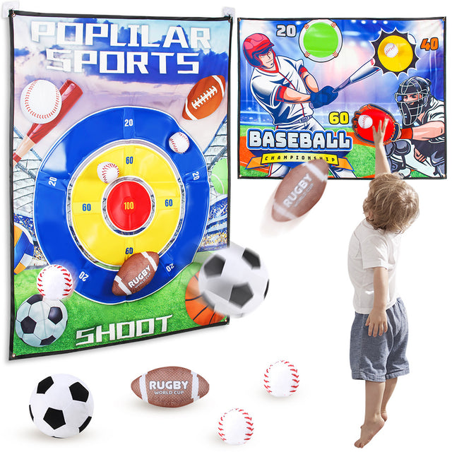 Adhesive Throwing Balls Full Size Printed With Velcro Fabric Mat Only