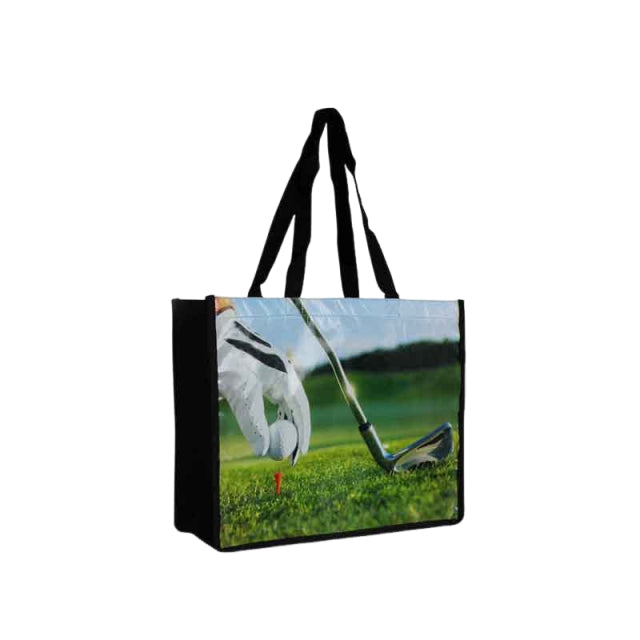 Non Woven Two Tone Gusset Tote Bag 4c Process Sublimation Print