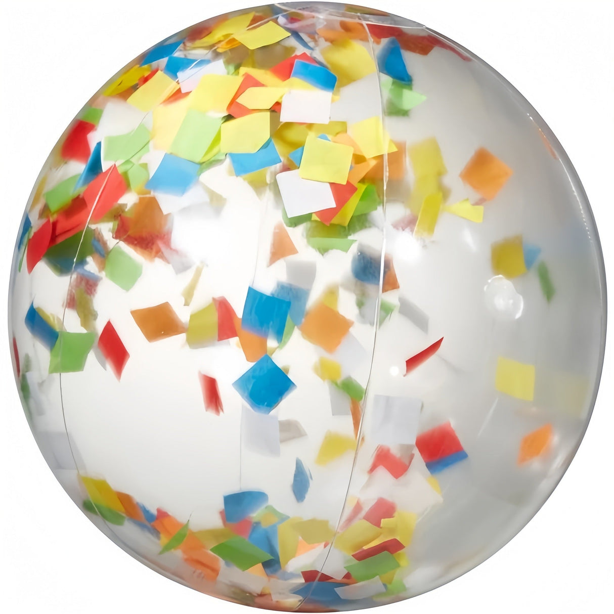 16 Inch Clear Multi Confetti Filled Beach Ball - Yorkn Inc✅