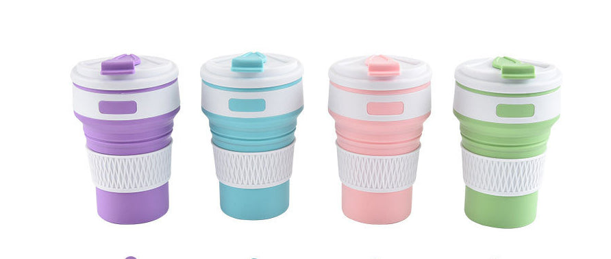 Taza de café plegable de silicona de 12 oz