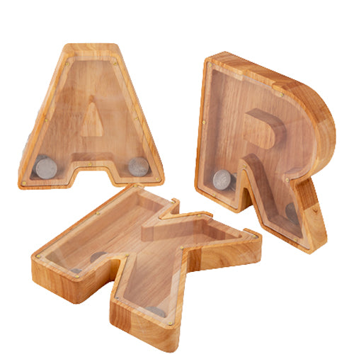 Wood Letter Bank Money Box Birthday