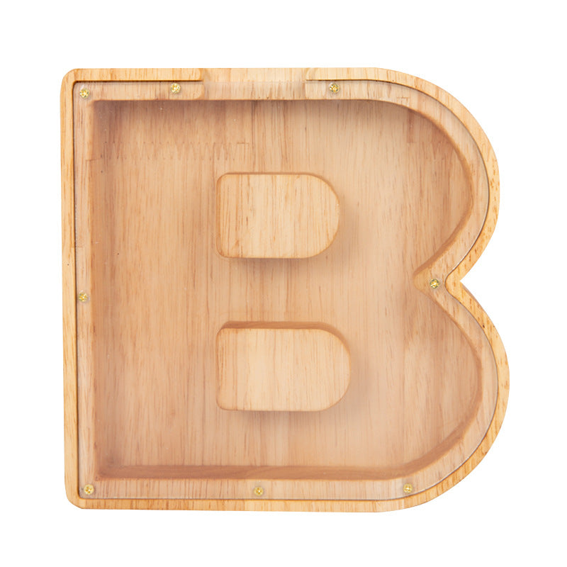 Wood Letter Bank Money Box Birthday