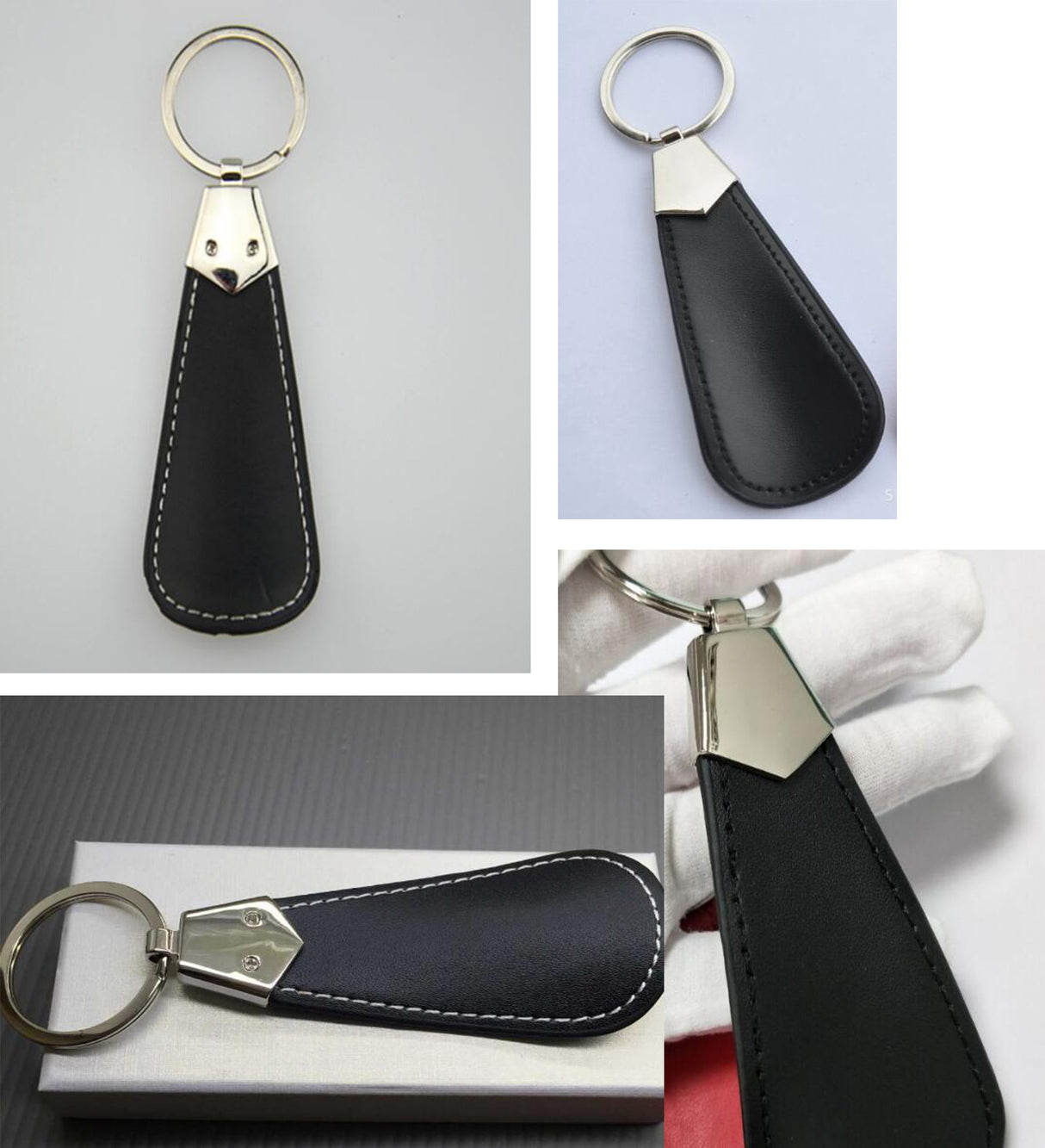 Pu Leather Shoe Horn With Key Ring