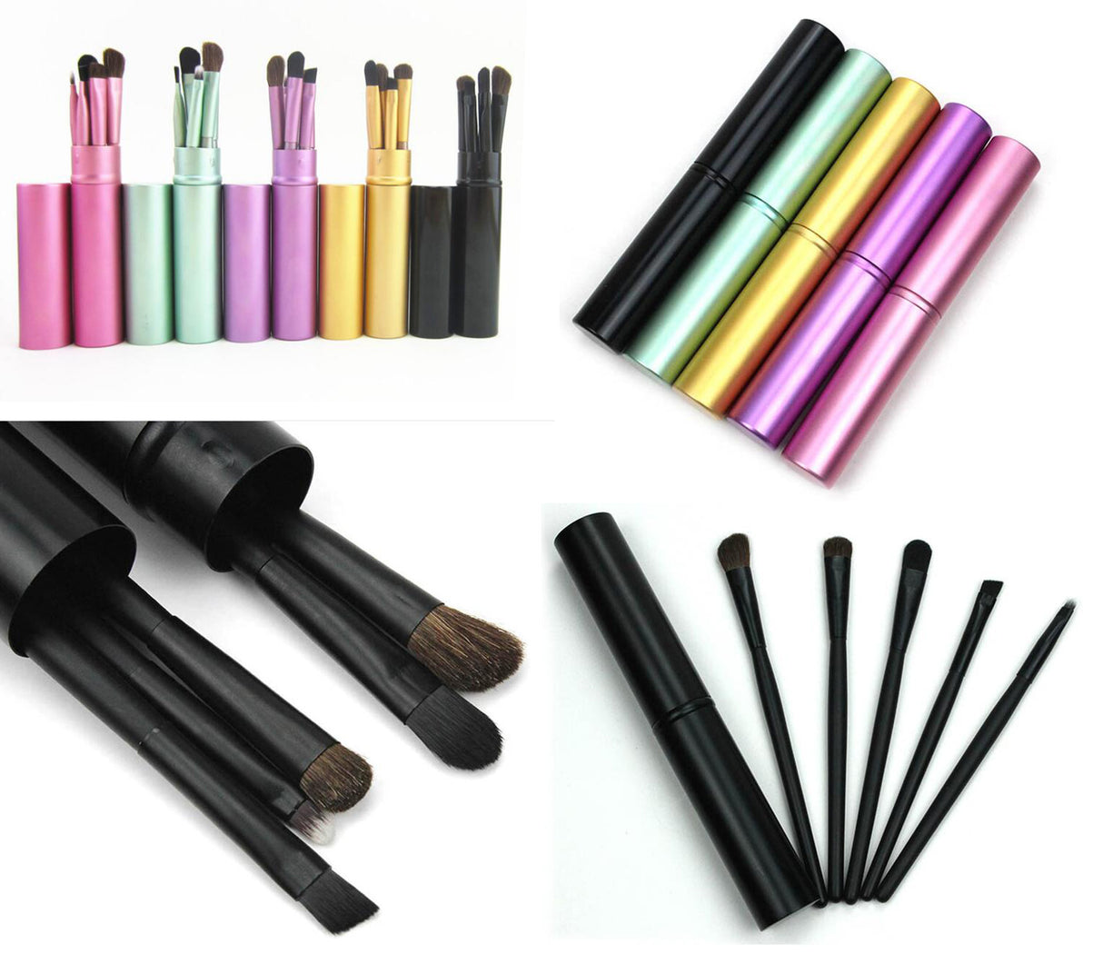 5pcs Makeup Brushes With Cylinder Case