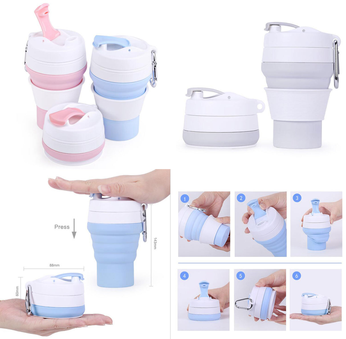 Taza de café plegable de silicona