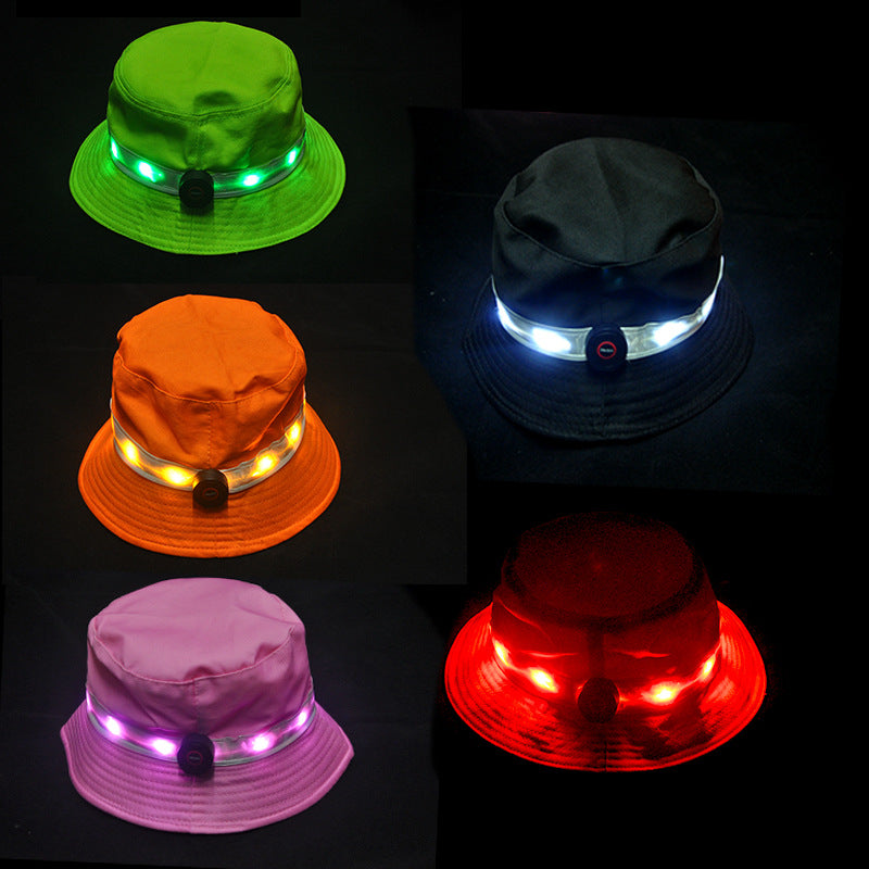 Sombrero de cubo con luz LED