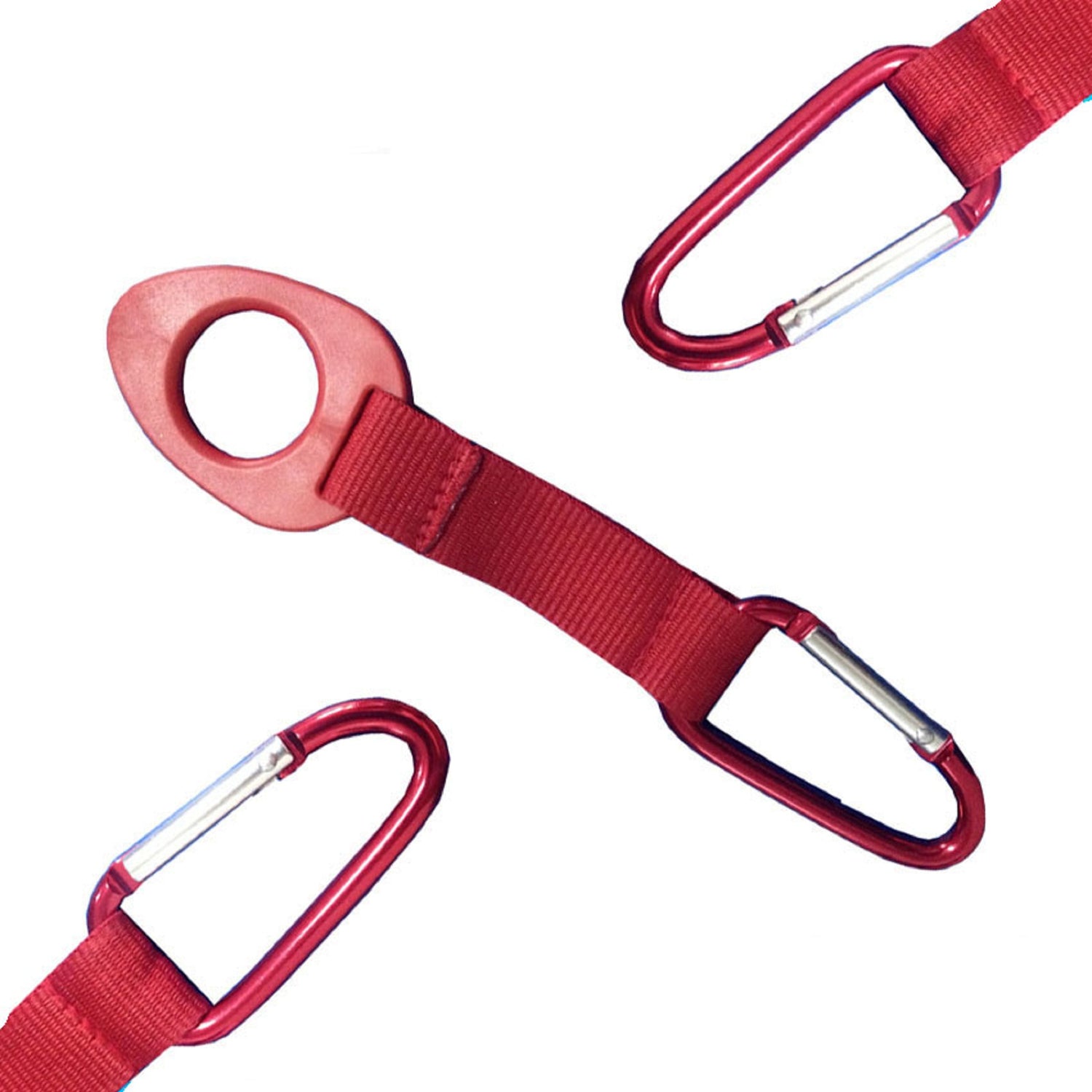 Mosquetón portabotellas con cordón corto