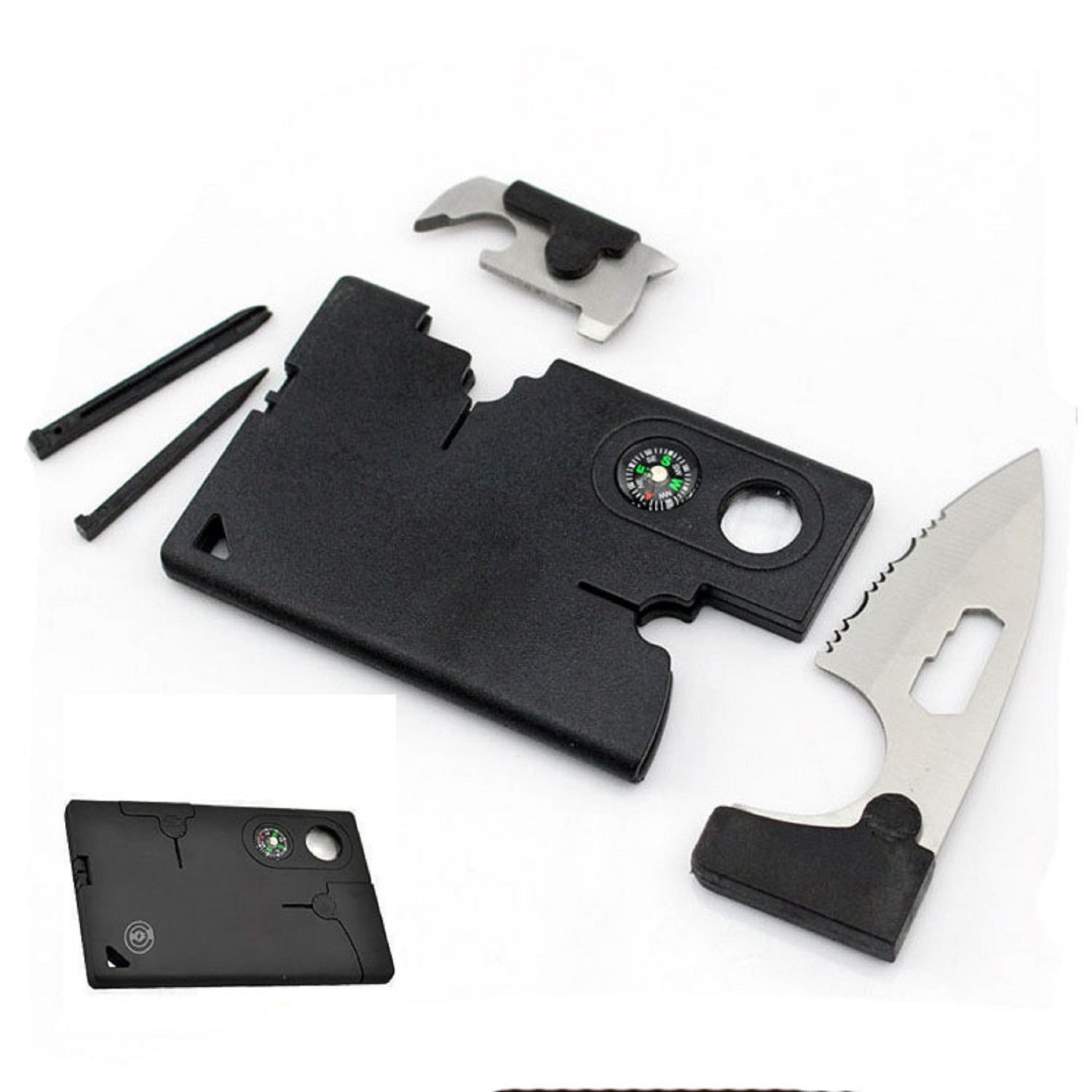 Cuchillo de camping 10 en 1, herramienta de supervivencia con tarjeta de crédito