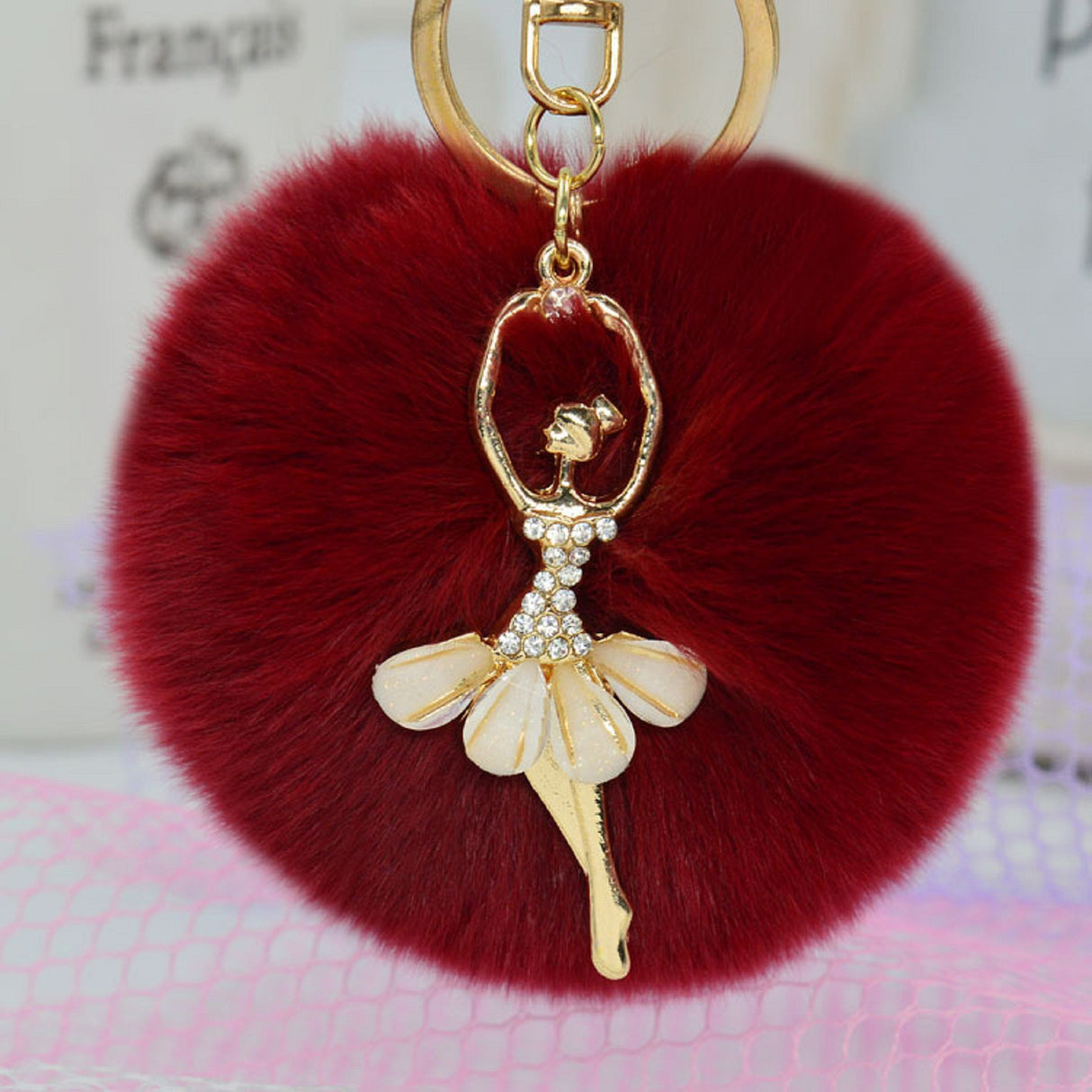 Fur Ball Key Chain Key Ring