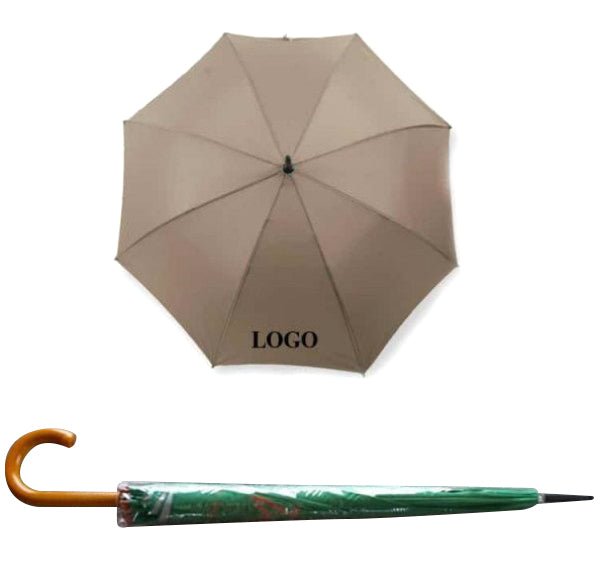 27''auto Open Wooden Hook Handle Umbrella - Yorkn Inc✅