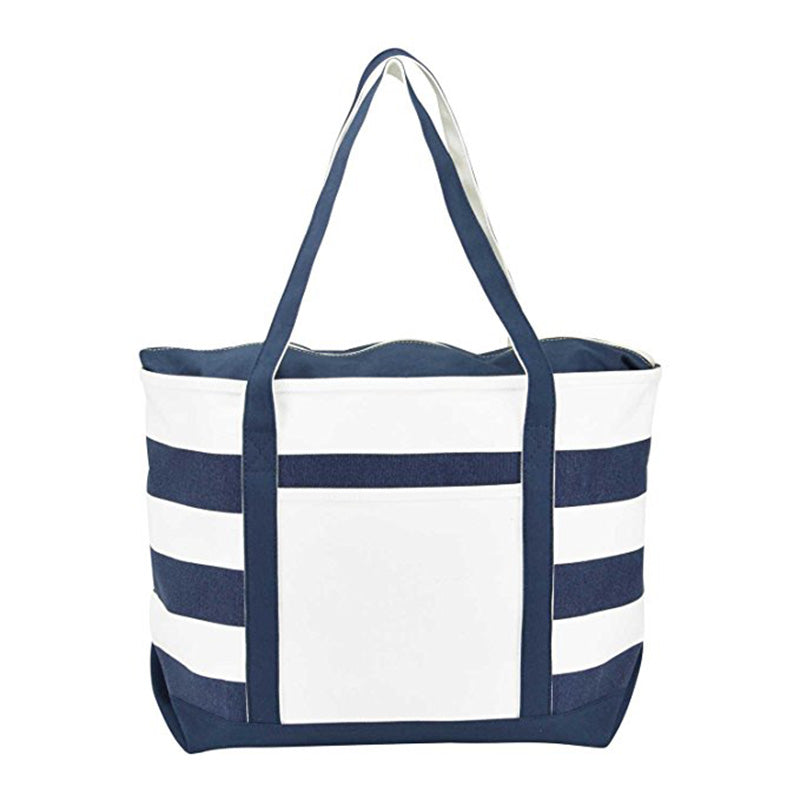 Striped Boat Tote Canvas Bag