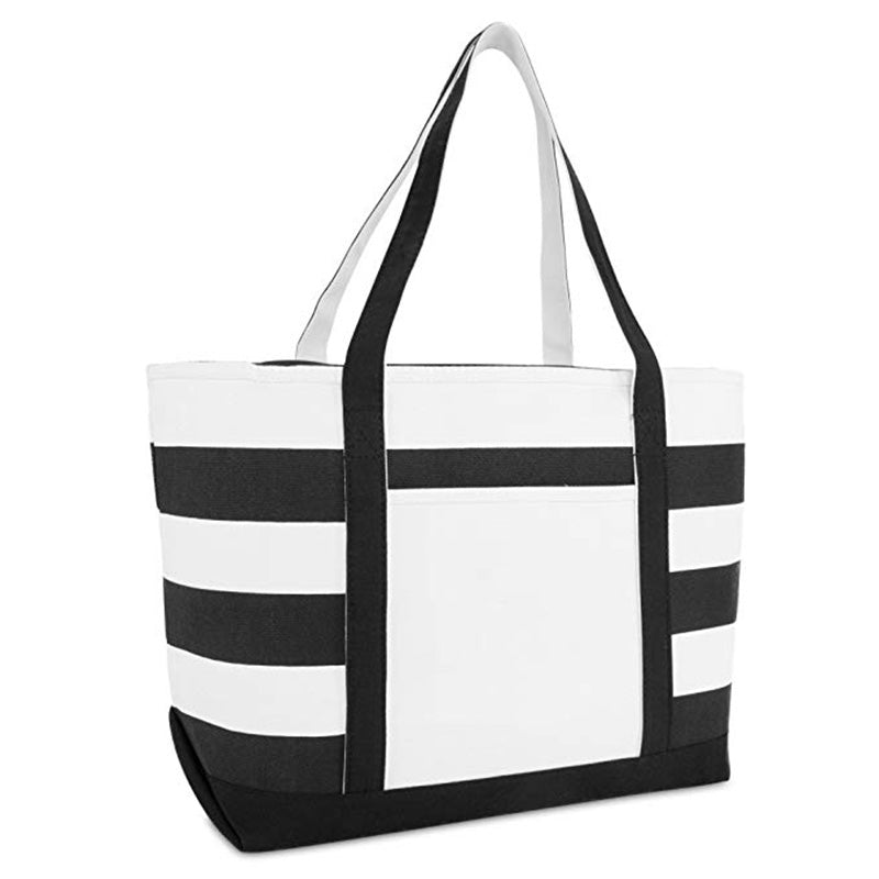 Striped Boat Tote Canvas Bag