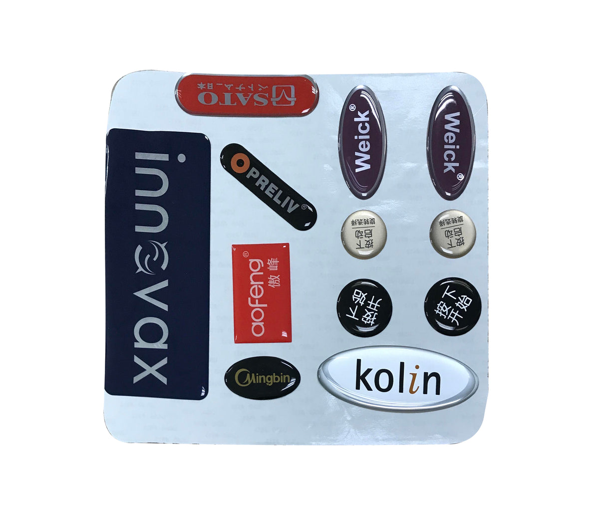 Autocollants en forme de dôme