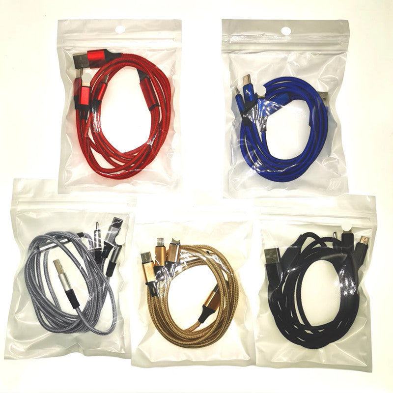 Cable de carga para teléfono móvil tres en uno