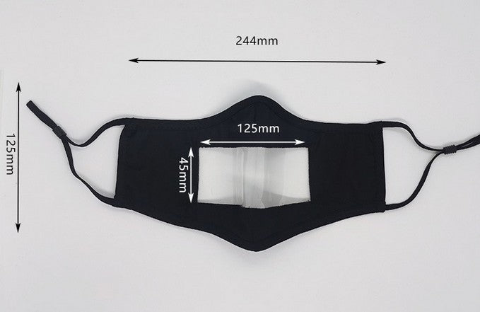 Máscara con ventana transparente