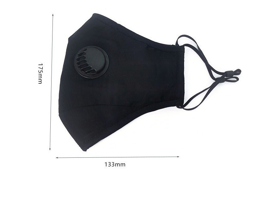 Mascarilla de algodón de 3 capas con válvula de respiración