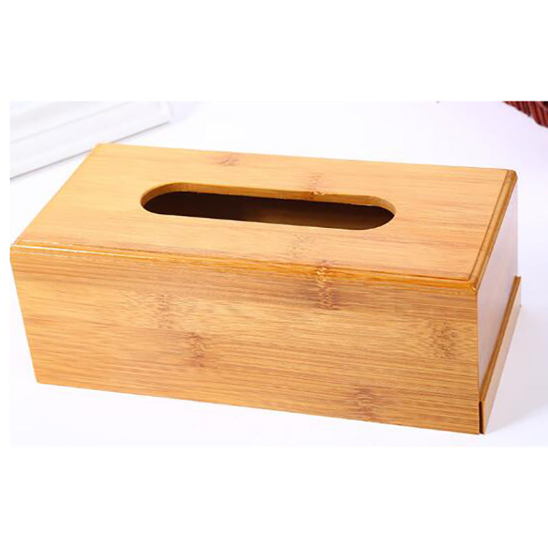 Caja de pañuelos de bambú