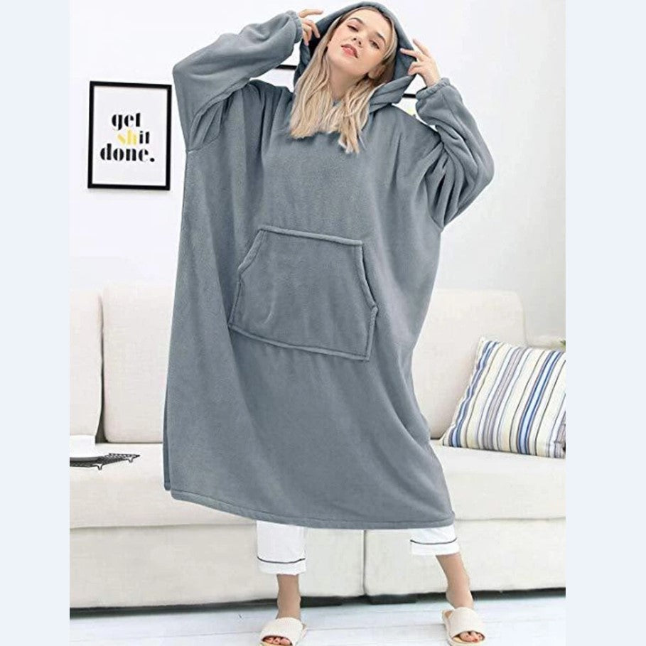 Sudadera con capucha de franela de gran tamaño