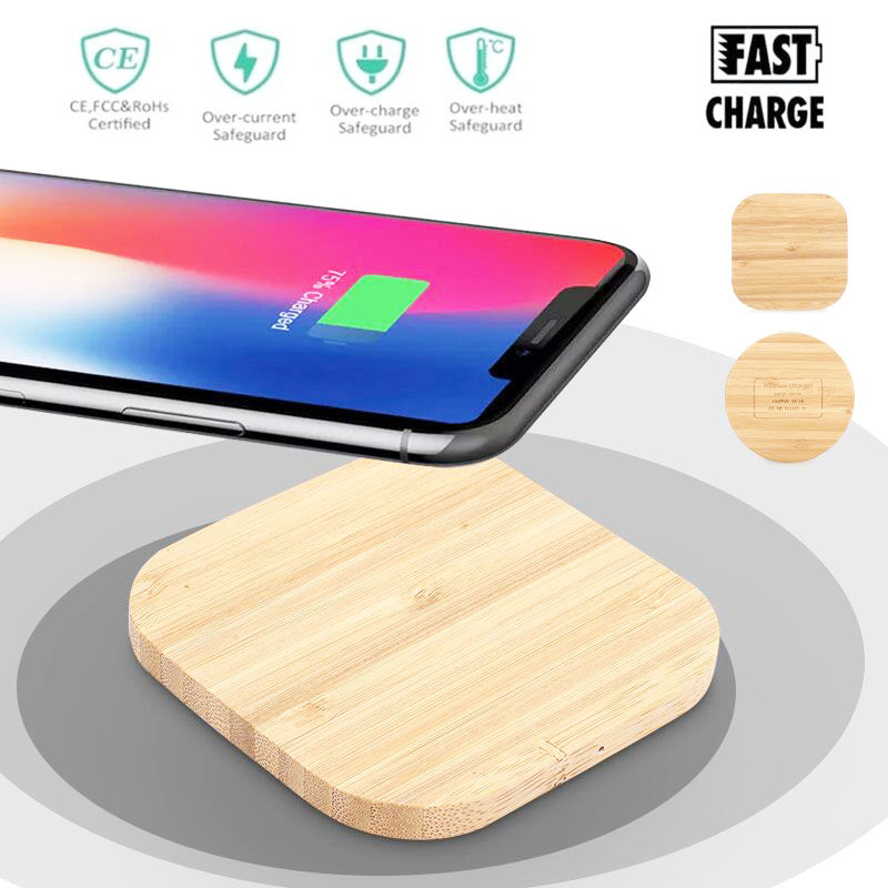 Chargeur sans fil en bambou 10 W