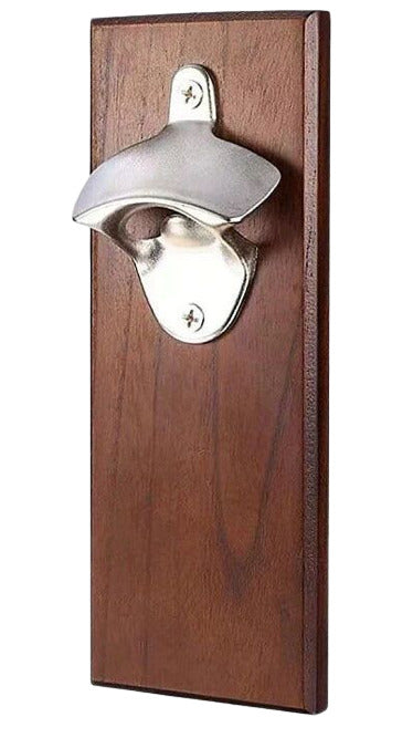Abridor de botellas de madera para montar en la pared