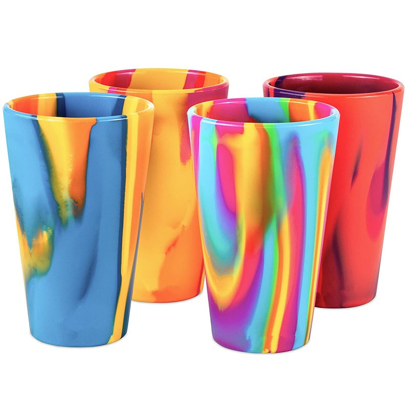 Taza de silicona con efecto tie-dye