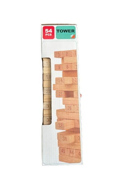 54pcs Wooden Jenga With Two Dices - Yorkn Inc✅