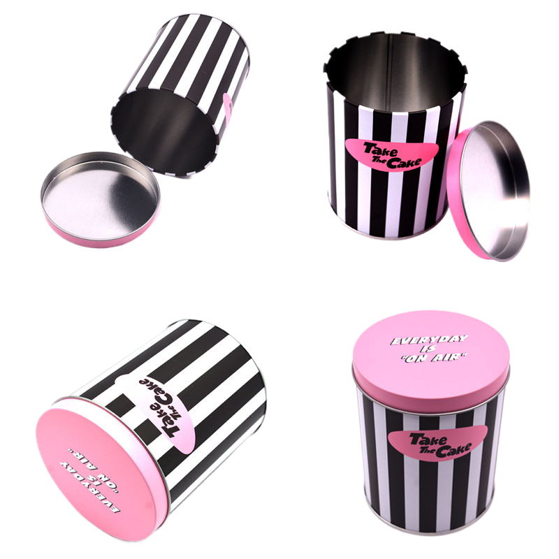 Boîte en fer blanc circulaire personnalisée