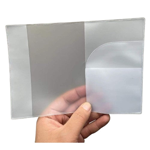 Porta pasaporte de plástico con ranura para tarjetas