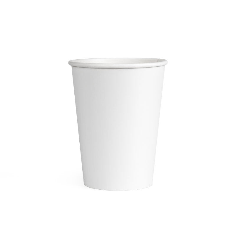 Vaso blanco de 12 oz con funda