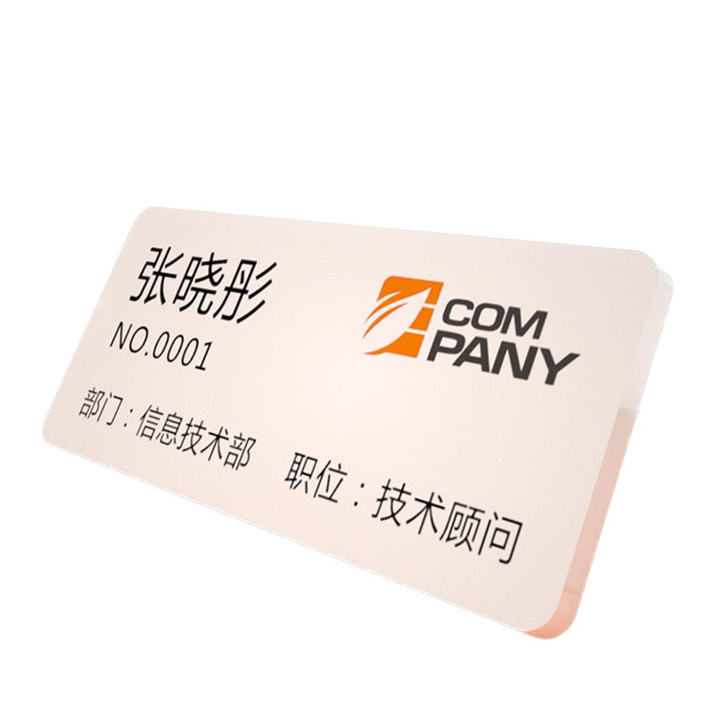 Badge de poitrine en acrylique de 3 pouces