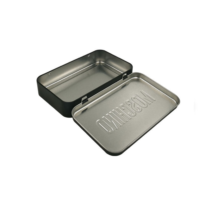 Boîte métallique à couvercle rabattable